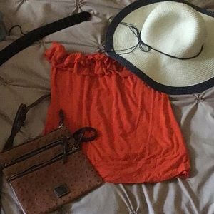 Strapless top with ruffles
